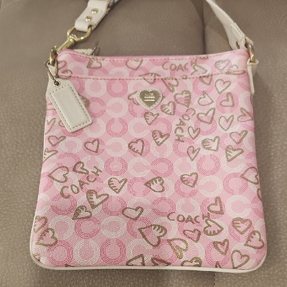 Coach Pink and Gold Crossbody Bag - Picture 1 of 6